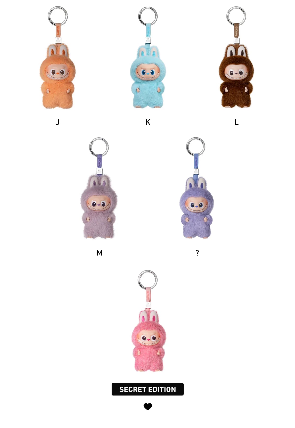 Pop Mart THE MONSTERS PIN FOR LOVE SERIES - Vinyl Plush Pendant (A-M) - Blindbox